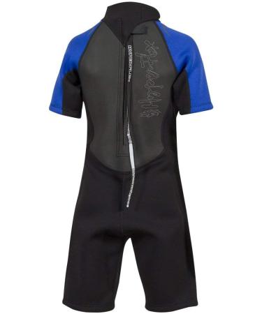 Hyperflex Access 2mm Child's Shorty Wetsuit - Black/Blue - 4-Way Stretch Neoprene - UV Shield - Adjustable Collar - Buy Online on GoSupps.com