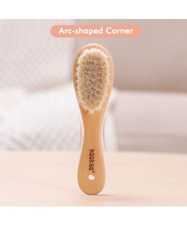 Haakaa Baby Hair Brush and Comb Set for Newborns & Toddlers - Natural Soft Goat Bristles - Gentle Grooming for Baby's Hair - Ideal for Cradle Cap - Perfect Baby Gift - 2 Pack - Buy Online on GoSupps.com