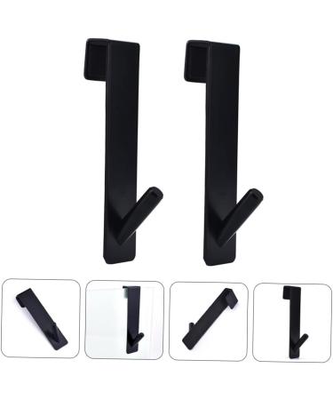 SOESFOUFU 2pcs Bathroom Door Hook Over The Door Coat Rack Holder Black Hangers Towel Hanger Stainless Steel 17.80X4.00X3.00CM Black - Buy Online on GoSupps.com