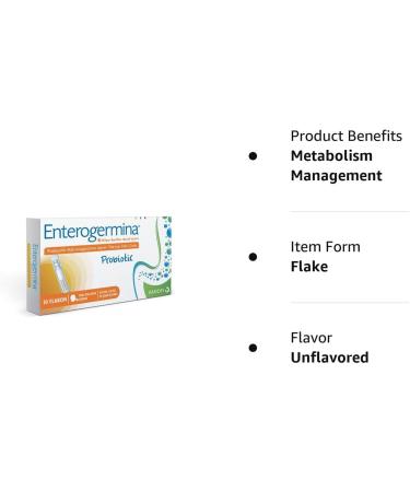 Enterogermina Adult Probiotic 4 Billion CFU - 10 Vials (Pack of 1) | International Shipping Available - Buy Online on GoSupps.com