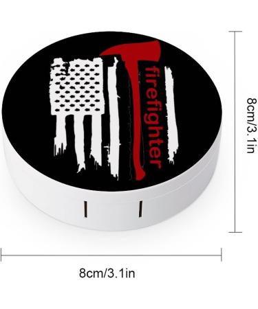 American Firefighter Round Case For Contact Lens Kit Storage Box with Mirror Printed - Buy Online on GoSupps.com