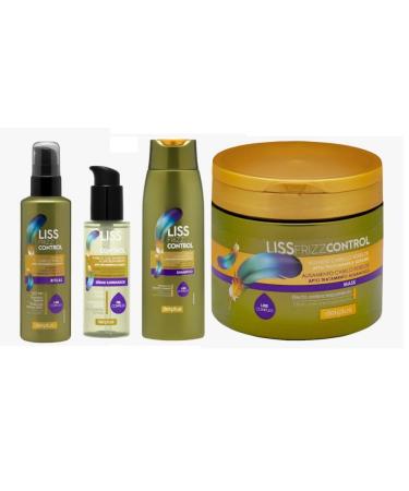 Pack lissant cheveux rebelles | Masque shampooing s rum cr me | S rie Liss Frizz Control Deliplus 4 produits