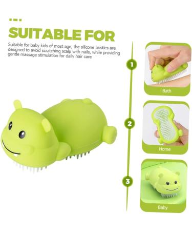 SECFOU Hippo Shaped Head Shower for Exfoliating and Massaging - Green Cap for Baby, Body, and Scalp Care - Buy Online on GoSupps.com