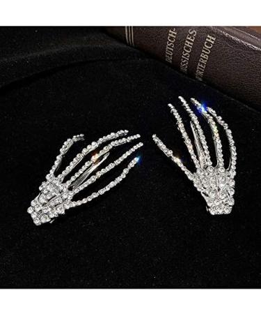 Halloween Costumes Hair Clips Accessories - Rhinestone Skeleton Hand Hair Clip Bone Hair Claws Barettes Pins Birthday Christmas Party CosplayGifts for Women Girls - Buy Online on GoSupps.com