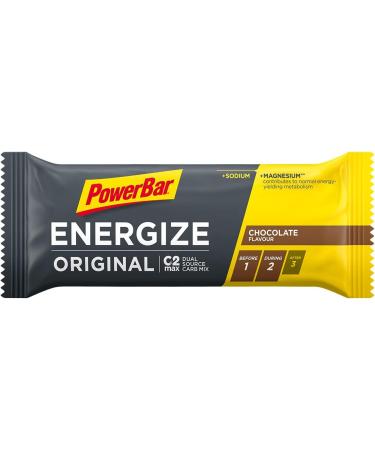 Powerbar Energize Original Chocolate 15x55g - High Carb Energy Bar + C2MAX Magnesium and Sodium - Buy Online on GoSupps.com