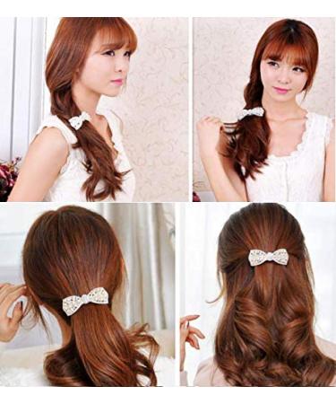 DNHCLL Pearl Bow Hairpin Set - Silver - Women's Ponytail Clip - Buy Online on GoSupps.com