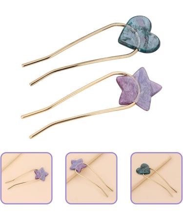 minkissy Metal U-Shape Accessory Accessories Sticks Styling U Pin Use Shaped Woman Prong Girls Fork Hairpins Day Chinese Girl Forks Mothers Updo Pins Chignon Heart Elegant Clips Alloy - Buy Online on GoSupps.com
