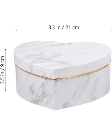 Marble Pattern Heart Shape Paper Present Boxes - 3 Pcs for Valentines Day & Birthday Gifts (White) - Buy Online on GoSupps.com