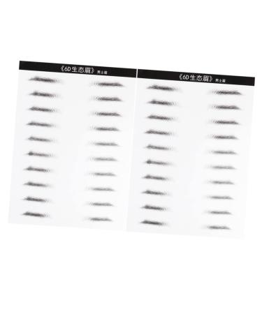 POPETPOP 2 Pairs Waterproof Makeup Water-based Eye Brow Stickers Eyebrow Stickers The Lazy 3d Artificial