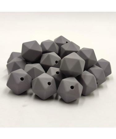 30pcs Light Gray 17mm Silicone Icosahedron Pearl Beads for Mom Necklace Making - Buy Online on GoSupps.com