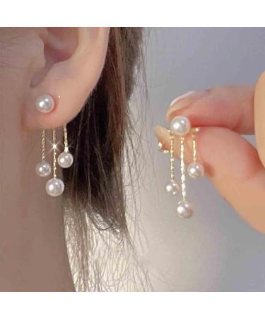 Boho Pearl Drop Dangle Earrings - Vintage Gold Pearl Ear Jackets & Tassel Earrings for Women | Stylish Jewelry Gifts - Buy Online on GoSupps.com