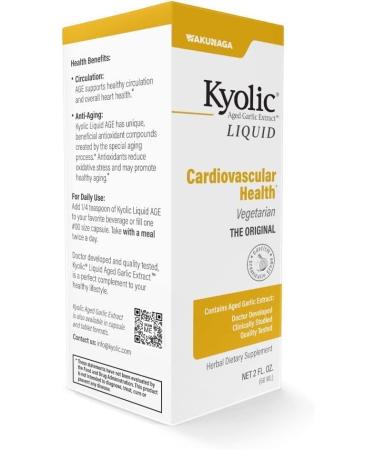 Kyolic Aged Garlic Extract Cardiovascular Health* Liquid 2 Ounces (60 ml) with 60 Capsules - Buy Online on GoSupps.com