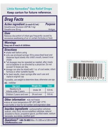 Little Remedies Gas Relief Drops Natural Berry Flavor Safe for Newborns 1.0 Fl Oz (Pack of 4) - Buy Online on GoSupps.com