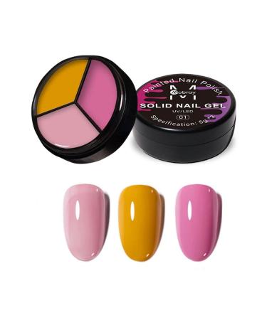 Hot Nail Manicure Soak Off Gel Easy To Use At Will Pre Gel Painting Gel Three-color Solid Canned Gel(04)