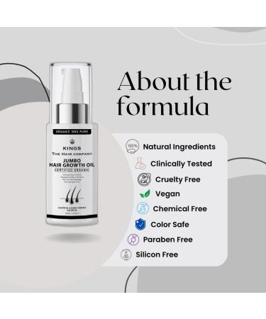 King's 100% Natural Hair Growth Oil with Castor Oil Omega-3 Plant-Based Oil Sweet Almond Oil & Olive Oil - Best for Hair Regrowth Beard Growth Eyebrow Growth | Hair Loss Prevention -100ml - Buy Online on GoSupps.com