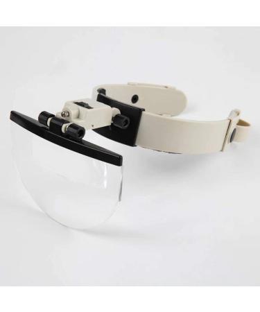 Head Glass with LED Light Old Man Headband Reading Repair Engraving Identification Tool Hands Free Magnifier with 1.5X 2X 2.5X 3.5X HD Lenses Made in China