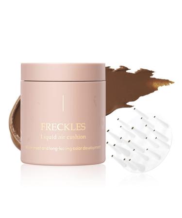 KISSIO Fake Freckles Long Lasting Waterproof Natural Lifelike Freckles Faux Freckles with Tool Easy to Use Brown Freckles Cruelty Free 0.63 oz.(02Chocolate)