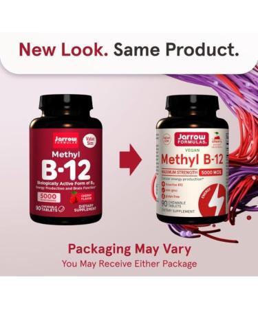 Durham NC 27701 Jarrows Methyl B 12 5000 MCG Gluten Free Cherry Flavor 90 Chewable Tablets - Buy Online on GoSupps.com
