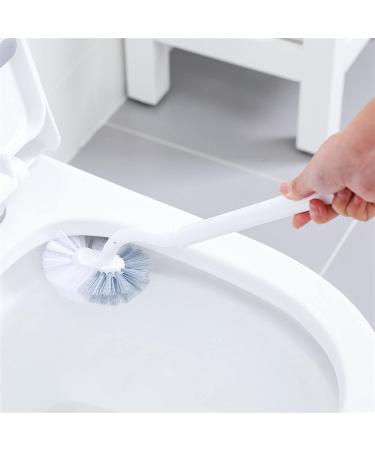 Toilet Bowl Brush and Holder Corner Cleaning Brushes Double Side Curved Plastic Brush Toilet Bathroom Long Handle Cleaning Supplies - Buy Online on GoSupps.com