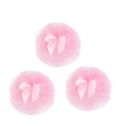 DRESSOOS 3pc Makeup Puffs for Foundation Large Powder Puff Body Powder Puff Loose Powder Puff Foundation Puff Pad Puff for Vintage Hair Comb Cosmetic Puff Pad Baby Fluffy Pink Dry Puff