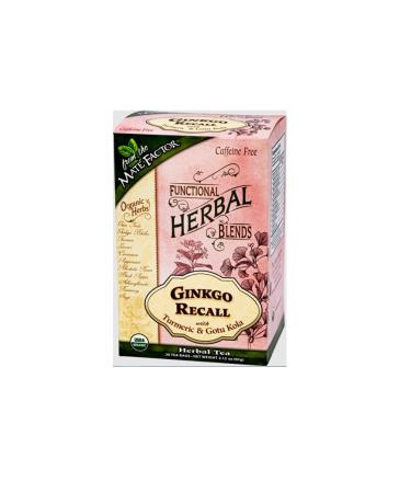 Mate Factor Organic Ginkgo Recall with Turmeric and Gotu Kola Herbal Tea 20-piece SET OF 1