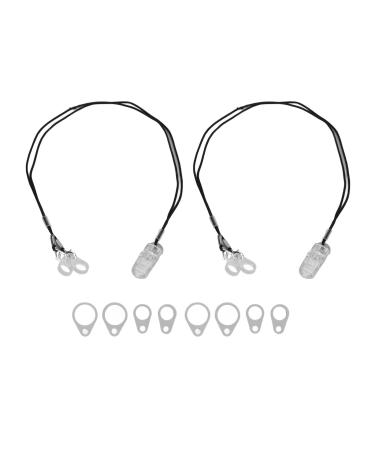 2-piece hearing aid clip set anti-loss hearing amplifier lanyard hearing amplifier lanyard with different sized silicone rings