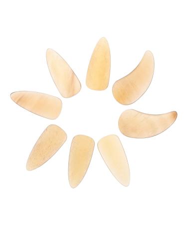 POPETPOP 8 Pcs Guzheng nail pieces Guzheng Nail Covers Practical Guzheng Nails Finger Picks guitars for adults guzheng false nails guitar thumb picks music lute small horns child instrument 2.5X1.2X0.1CM Light Yellow 02
