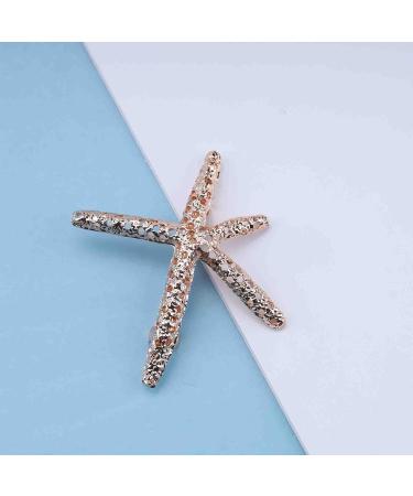 Cimenexe Bohemian Starfish Hair Clip Textured Sea Star Hair Barrette Gold Starfish Hair Pins Clips Rhinestone Headwear Decorative Hair Accessories Jewelry for Women and Girls - Buy Online on GoSupps.com