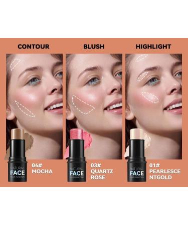 Cream Blush Stick Contour Stick Blush and Lip Makeup Stick Face Makeup for Cheeks Lips Eyes (6) - Buy Online on GoSupps.com