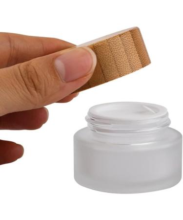 50g 50ml Frosted Glass Cream Jar Cosmetic Container with Inner Liners and Natural Bamboo lids Refillable Straight Sided Glass Cosmetic Jars Travel Toiletries Bottle Sample Jars for Lotion Cream - Buy Online on GoSupps.com