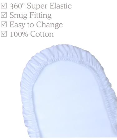 Buy BabyPrem Moses Basket Bassinet with 2 Cotton Fitted Sheets - 76 x 28cm - White | International Shipping Available - Buy Online on GoSupps.com