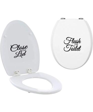 Die-Cut No Background Letters On Clear Adhesive Vinyl - Flush The Toilet & Close The Lid - (2 Pack) 152.4mm X 127mm Funny Fun Learning Educational Bathroom Washroom Transparent Vinyl Sticker Decal Label - Buy Online on GoSupps.com