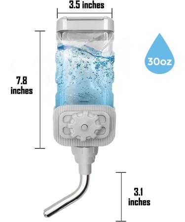 Vannon Top Fill Small Animal Water Bottle 30oz - No Drip BPA Free Dispenser for Rabbits, Guinea Pigs, Ferrets, Chinchillas, Squirrels, Hedgehogs - Grey - Buy Online on GoSupps.com