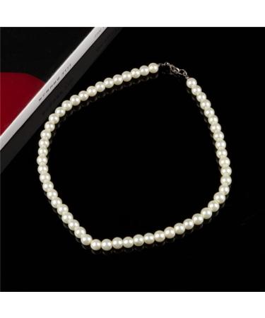 HAODUOO Necklaces For Women 8Mm Simulated Chain Necklace Collier Femme Choker Wedding Bridal Jewelry Party Gifts - Buy Online on GoSupps.com