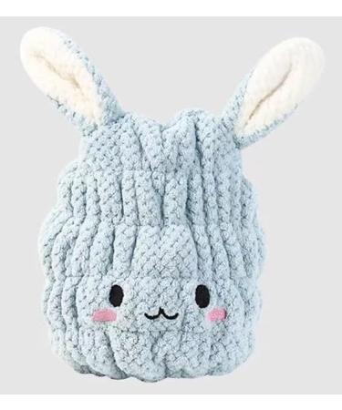Microfiber Hair Towel Wrap for Kids & Women - 2 Pack Cute Quick Drying Rabbit Design | Soft Absorbent Hair Turban | Lightweight & Bouncy Bath Hat (Blue) - Ganfamao02 - Buy Online on GoSupps.com