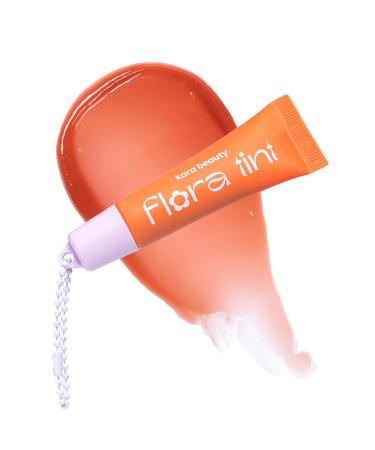 Kara Beauty Flora Tint Tinted Lip Balm with Shea Butter and Jojoba Oil Hydrating Lip Tint Balm for Daily Makeup Sheer Buildable Color with Vanilla or Mint Scent Comfortable Lip Care (Marigold Glow)