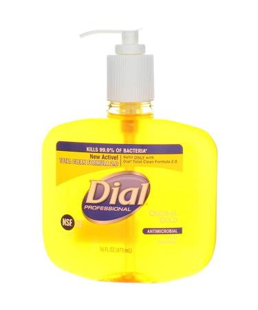 Dial Professional 80790EA Gold Antimicrobial Soap Floral Fragrance 16oz Pump Bottle