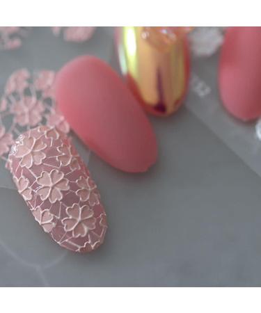 3D DIY Design Pink White Nail Sticker Art Embossed Manicure Decal(B) - Buy Online on GoSupps.com