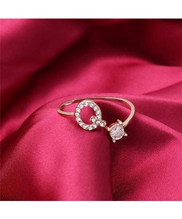 DNCG Ladies 26 English Letter Ring Ring Open Mouth Gold Ring - Buy Online on GoSupps.com