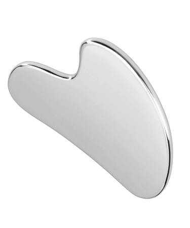 Gua Sha Facial Tools Stainless Steel Facial Face Neck Body Gua Sha Board Reusable Skin Care Tools for Face Body Eyes Neck Skin Tightening(Silver)