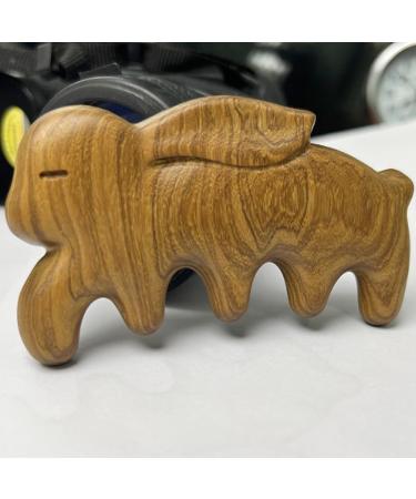 1PC Natural Sandalwood Rabbit Form Comb | Meridian Massage & Skin Care Tool for Health - Buy Online on GoSupps.com