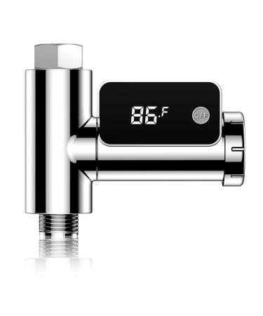 LED Shower Water Thermometer  5 85  Baby Bath Water Thermometer Celsius/Fahrenheit Display Rotatable Screen For Home Kitchen Bathroom (Color : Silver  Size : 10.3 * 9 * 5cm) 10.3*9*5cm Silver
