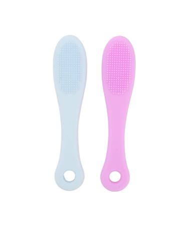 2pcs Silicone Face Scrubber Deep Pore Cleansing Blackhead Remaining Makeup Removal Skin Friendly Skin Cleaner for Beauty