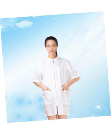 TEHAUX Men Robes Barber Cape Dye Short Sleeve Short Sleeve Smock Hair Stylist Jacket Traditional Barber Salon Men Work Jacket Hairdresser Work Suit Mens Tanks Nail Set Cosmetic Man White - Buy Online on GoSupps.com