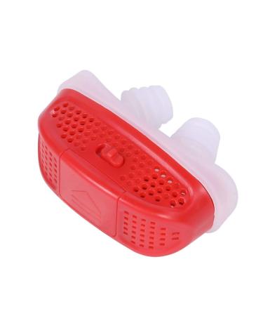 Yoperd Snore Stopper Portable Device Sleeper Protector Anti-snoring Mini Stop ABS Breathing Relief Nose Clip Electric (Color : Red)