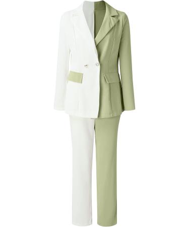 Women's Wedding Pantsuit | Casual Solid Long Sleeve Suit Set | S1-green | XX-Large - Buy Online on GoSupps.com