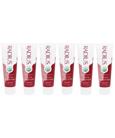 RADIUS USDA Organic Toothpaste - Clove Cardamom Non-Toxic Gluten-Free 3oz (Pack of 6) | Improve Gum Health & Prevent Cavities - Buy Online on GoSupps.com
