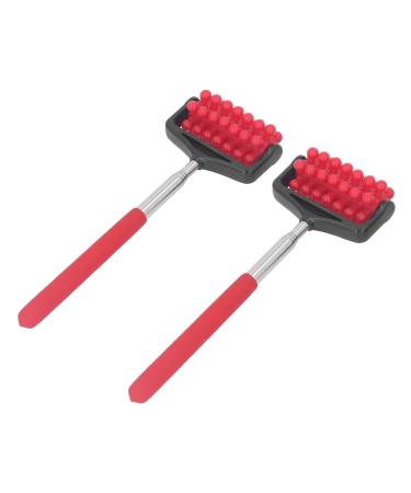 Telescopic and Adjustable Back Massage Roller Relieves Fatigue Full Body Application Lightweight Portable (Red)