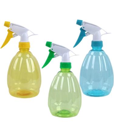 Uonlytech 3 Pack Empty Plastic Spray Bottles - Refillable Fog Hair Spray & Cleaning Liquid Essential Oil Containers (Green Yellow Blue) - Ideal for Travel & Home Use - Buy Online on GoSupps.com