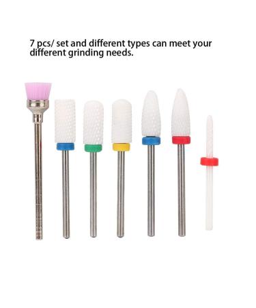 7pcs Electric Nail Drill Set - Tungsten Steel Grinding Heads & Storage Box for Manicure - Perfect for Professional & At-Home Use - Buy Online on GoSupps.com